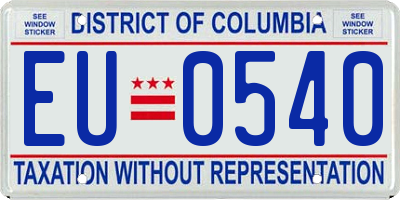 DC license plate EU0540