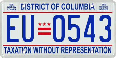 DC license plate EU0543