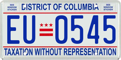 DC license plate EU0545