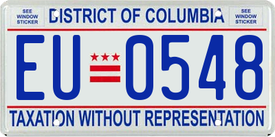 DC license plate EU0548