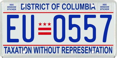 DC license plate EU0557