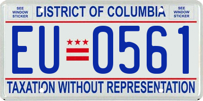 DC license plate EU0561