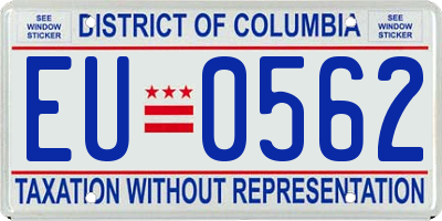 DC license plate EU0562