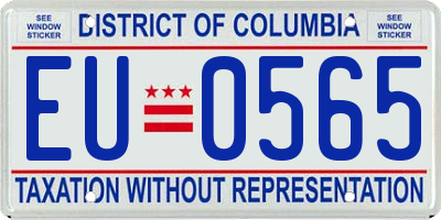 DC license plate EU0565