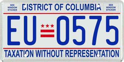 DC license plate EU0575