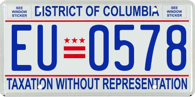 DC license plate EU0578