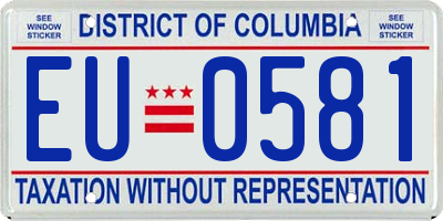 DC license plate EU0581