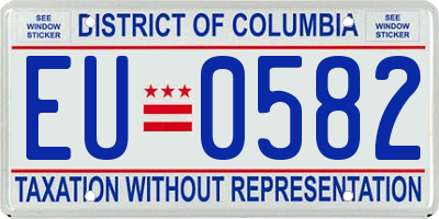 DC license plate EU0582