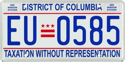 DC license plate EU0585