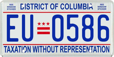 DC license plate EU0586