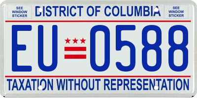 DC license plate EU0588