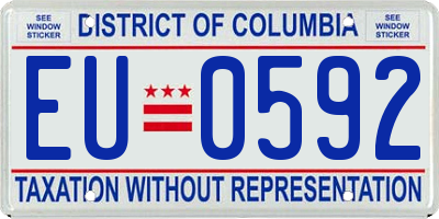 DC license plate EU0592