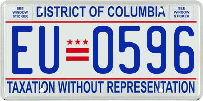 DC license plate EU0596