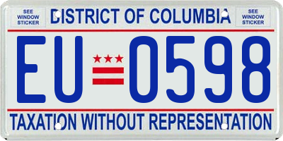 DC license plate EU0598