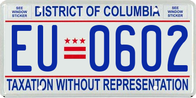 DC license plate EU0602