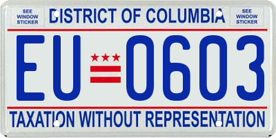DC license plate EU0603