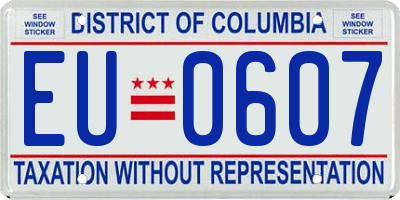 DC license plate EU0607