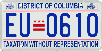 DC license plate EU0610