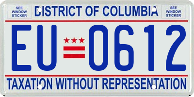 DC license plate EU0612