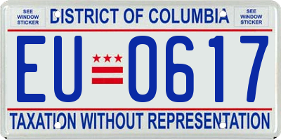 DC license plate EU0617