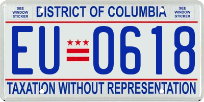 DC license plate EU0618