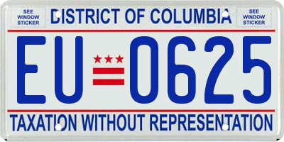 DC license plate EU0625