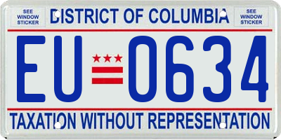 DC license plate EU0634