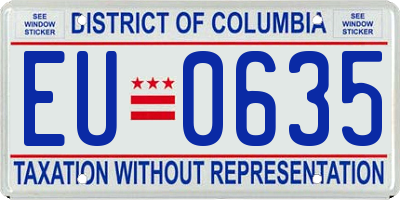 DC license plate EU0635