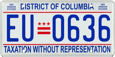 DC license plate EU0636