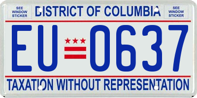 DC license plate EU0637