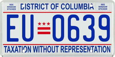 DC license plate EU0639