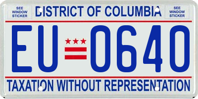 DC license plate EU0640