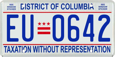 DC license plate EU0642