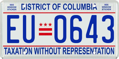 DC license plate EU0643