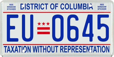 DC license plate EU0645