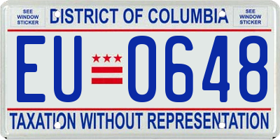 DC license plate EU0648