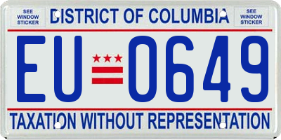 DC license plate EU0649