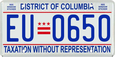 DC license plate EU0650