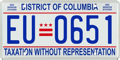 DC license plate EU0651
