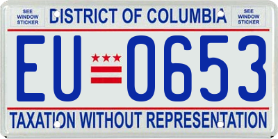 DC license plate EU0653