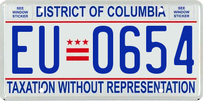 DC license plate EU0654