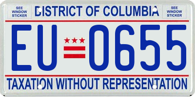 DC license plate EU0655