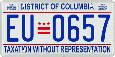 DC license plate EU0657
