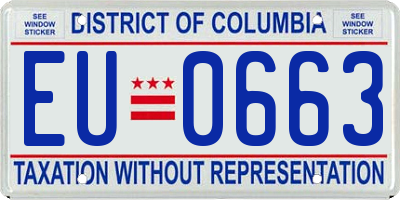 DC license plate EU0663