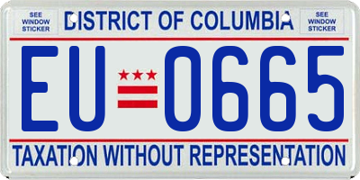 DC license plate EU0665