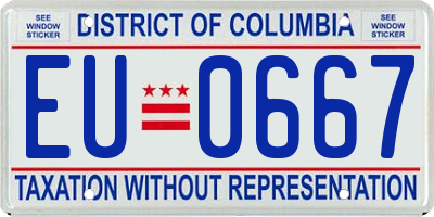 DC license plate EU0667