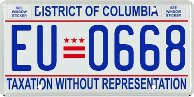DC license plate EU0668