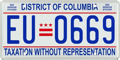 DC license plate EU0669