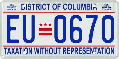 DC license plate EU0670