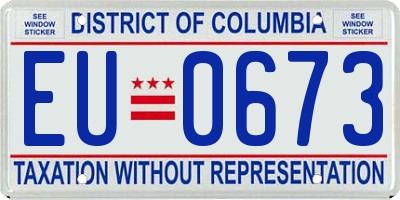 DC license plate EU0673